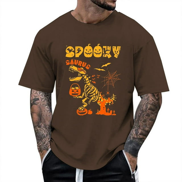 Men's Graphic T Shirts Casual Short Sleeve Tees For Daily Wear Halloween Comfortable Breathable Blend Trendy Printed Top For Spring Summer Fall