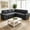 Dark Gray, variant on 79" Modular Sectional Sofa with Pull Out Bed, Chenille L-Shaped 5-Seat Couch with USB Ports, Adjustable Backrest, Storage Seats, Tool-Free Assembly – Black
