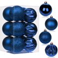 thumbnail image 1 of Adornos Navideños en Forma de Bola Briful Azul Marino 8 cm 12 piezas, 1 of 7