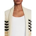 thumbnail image 3 of What's Next Women's and Women's Plus Striped Flyaway Cardigan Sweater, Midweight, Sizes XS-4X, 3 of 5