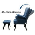 thumbnail image 4 of Modern Accent Chair and Ottoman Set, SYNGAR Upholstered Reading Chair with Soft Adjustable Backrest and Footrest, Home Leisure Chair with Ottoman, for Living Room, Bedroom, Balcony, Navy, D5462, 4 of 9
