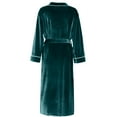 thumbnail image 4 of Clearance! Cqxid525 Robes for Women Women's Shawl Collar Bathrobe Plush Long Spa Robe Bathrobe Soft Lightweight Green 1PC, 4 of 7