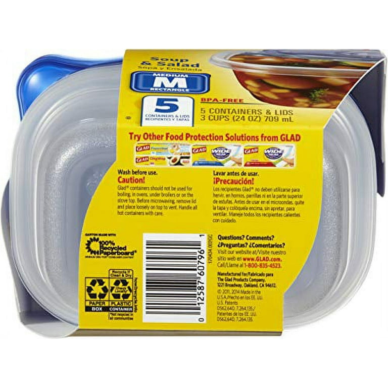 3pk GladWare Food Storage Containers, XL Square Food Storage Holds