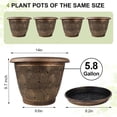 thumbnail image 4 of 14 Inch Large Planter Pot for Plants Indoor Outdoor, 4 Pack Plastic Flower Pots with Drainage Hole & Tray, Modern Decorative Garden Pot with Saucer, Plant Container for House, 4 of 9