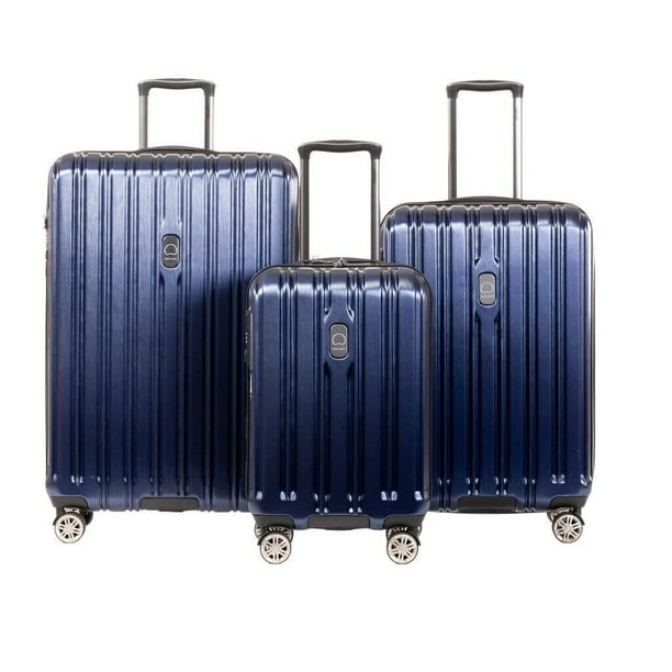 Delsey Chrometec Hardside Spinner Suitcase 3 Pcs Luggage SetBlue Walmart.ca