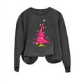 thumbnail image 4 of Brondbend Christmas Pullovers for Women Crewneck Sweatshirts Women Long Sleeved Printed Workout Top Oversized Fall Winter Fashion Festival Party Athletic Blouse Comfortable,Brown, 4 of 5