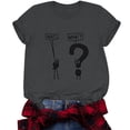thumbnail image 5 of Honeeladyy Savings Wait, What? T-Shirt for Women Cute Comma and Question Mark Graphic Tees Casual Slim Fit Short Sleeve Round Neck Tops Dark Gray", 5 of 6