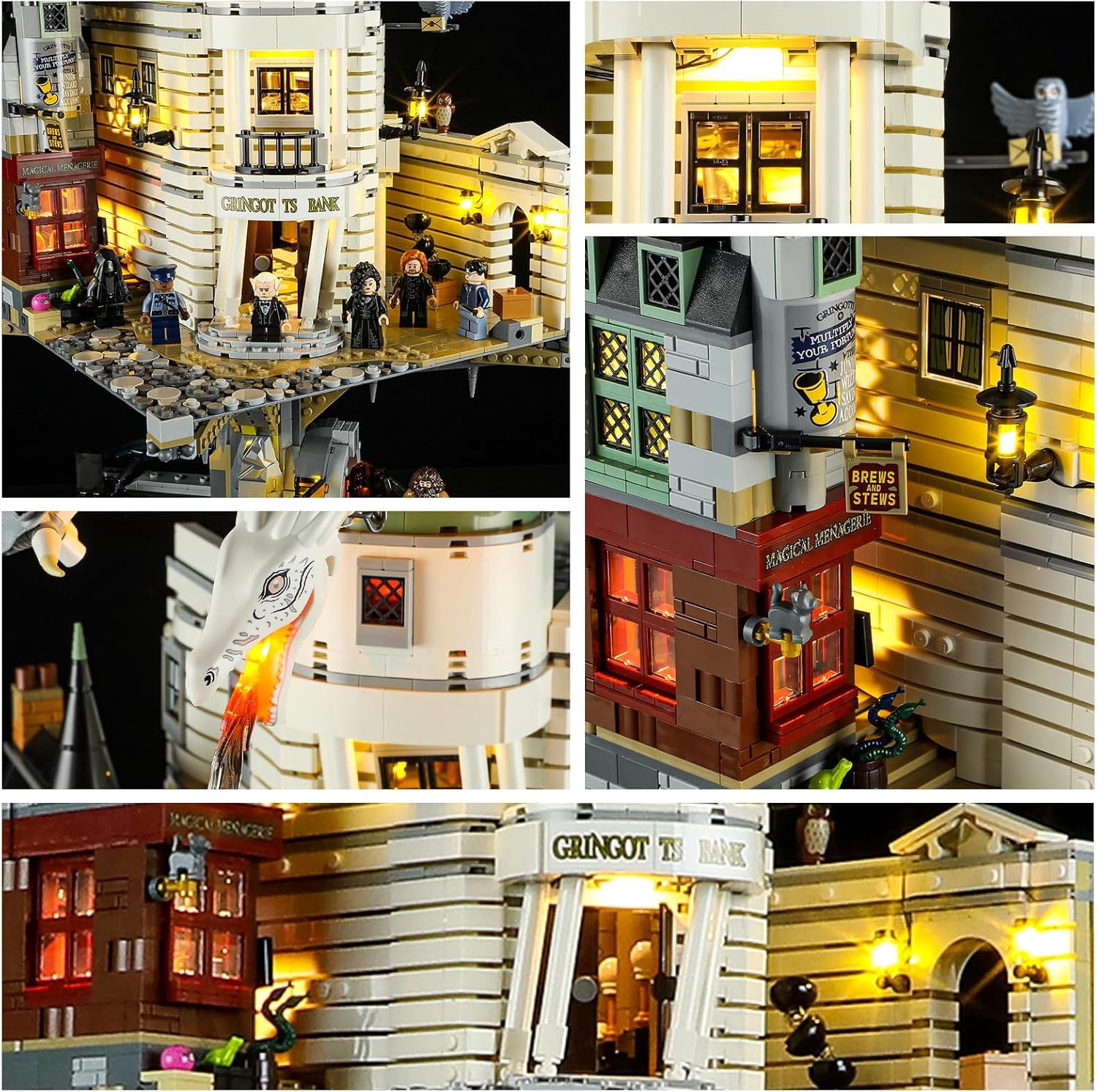 LED Light for Lego-76417 Harry Potter Gringotts Wizarding Bank-Collectors’Edition Building Blocks Model (Lego Set NOT Included)