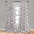 thumbnail image 5 of Ambesonne Love Curtains, Valentine's Day Hearts, Pair of 28"x84", Grey White Hot Pink, 5 of 5