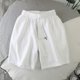 thumbnail image 1 of pstuiky Pantalones cortos para hombre, Pantalones cortos casuales de color liso con cintura elástica y bolsillo con cordón para hombre Pantalones cortos de golf, 1 of 6