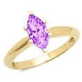 thumbnail image 3 of 1.5 ct Marquise Cut Natural Amethyst Solitaire 18K Yellow Gold Womens Engagement Ring, 3 of 6