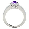 thumbnail image 3 of Mauli Jewels Rings for Women 1.65 Carat Diamond and Round Shaped Amethyst Ring 4-prong 10K White Gold, 3 of 6