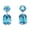 Aqua, variant on Light Blue Square Rectangle Statement Dangling Earrings