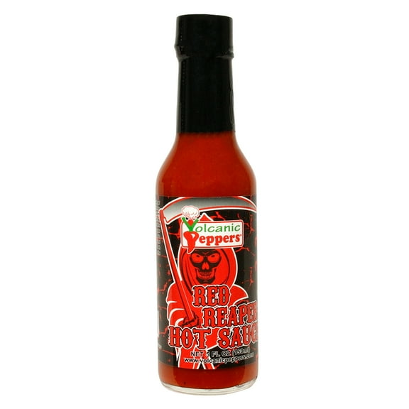 Volcanic Peppers Red Reaper Hot Sauce High Heat Habanero Carolina Reaper 5 Oz