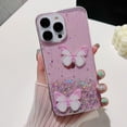 thumbnail image 6 of Compatible with iPhone 15 Pro Bling Case 3D Diamond Butterfly Case Luxury Sparkly Glitter Sequins Phone Cover for Women Girly Shiny Aesthetic Soft TPU Protective Shockproof Cover, Clear, 6 of 7