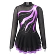 thumbnail image 4 of Alvivi Kids Girls Long Sleeve Figure Ice Skating Dress Gym Leotard Ballet Tutu Dancewear, 4 of 7