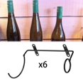 thumbnail image 1 of 6x Iron Wall Mounted Wine Rack wine bottle rack: Multifunction for Wine Storage Home Bar Left, 1 of 8