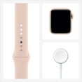thumbnail image 4 of Apple Watch Series 6 GPS + Cellular, 40mm Gold Aluminum Case with Pink Sand Sport Band - Regular, 4 of 8