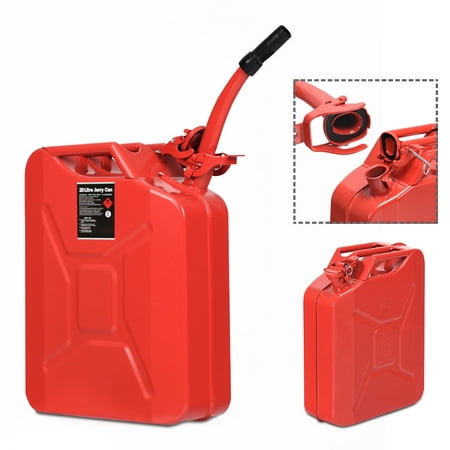 Gymax 5 Gallon 20L Jerry Fuel Can Steel Gas Container Emergency Backup w/ Spout