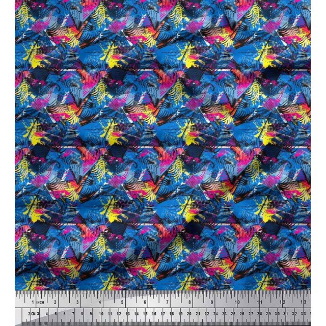 Soimoi Rayon Crepe Fabric Animal Skin Abstract Printed Craft Fabric by the Yard 46 Inch Wide