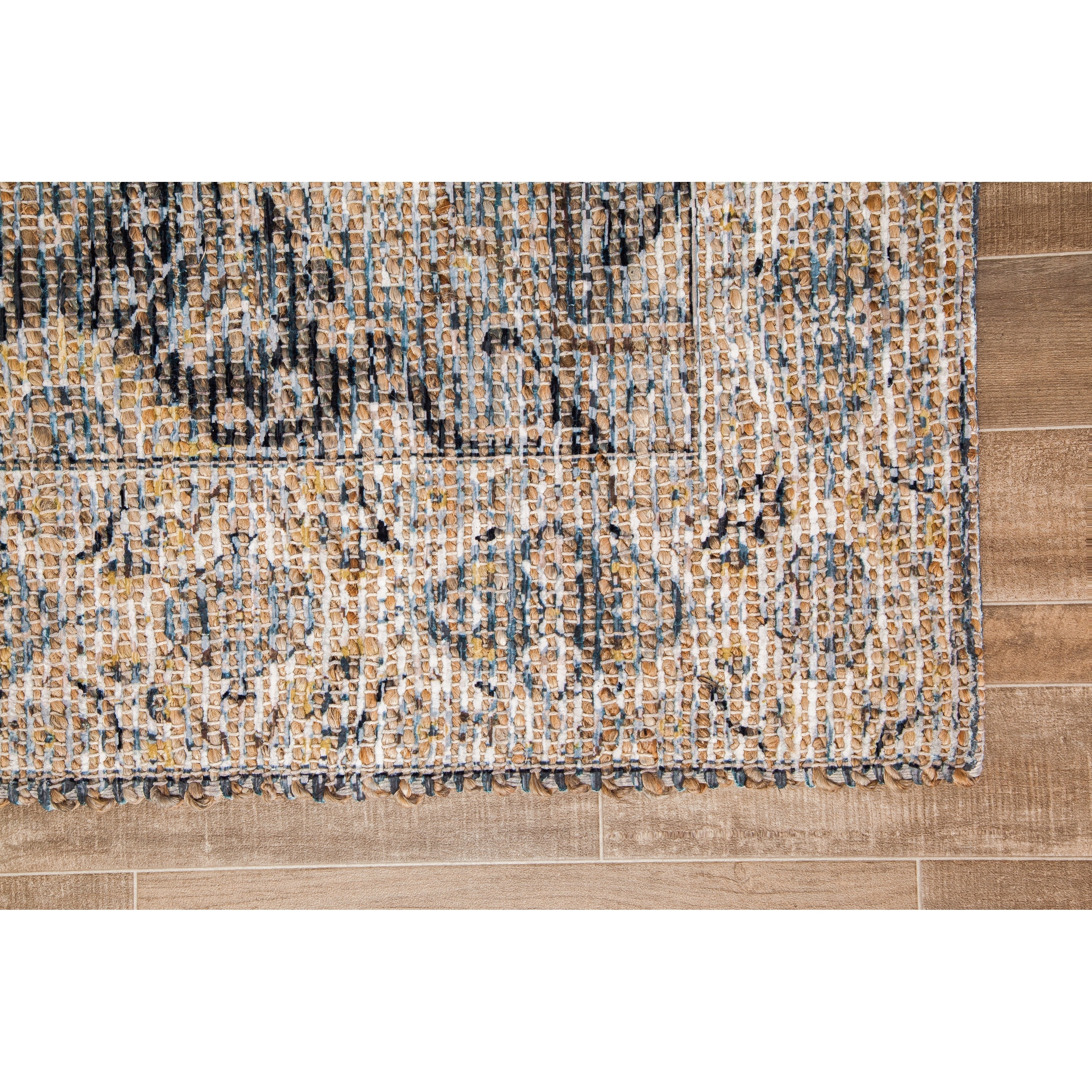 Jani  Zora Distressed Grey Jute-blend Rug 8' Round Oriental, Medallion, Geometric 8' Round Entryway, Living Room, Dining Room Round Braided