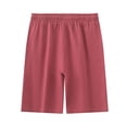 thumbnail image 2 of Gibobby Men's Linen Shorts Summer Beach Shorts for Men Elastic Waist Drawstring Shorts[Red,M], 2 of 8