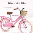 thumbnail image 2 of Couleurs Multiples, Vélo pour Filles avec Panier pour Enfants de 7 à 10 Ans, Roue de 20 Pouces, Roues Stabilisatrices Non Incluses, 2 of 5