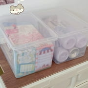 Plastic Storage Bin Tote Stackable Organizing Container with Latching Lid for Kitchen Food Pantry Refrigerator Bathroom