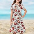 thumbnail image 1 of LOVZFMLL Robe d'Été Unie à Manches Courtes Col Rond en Maille Princesse Robe de Mariage pour Enfants, 1 of 9