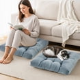 thumbnail image 5 of KAIPARA Large Floor Pillow 22x22 Inch, Chair Cushions Sitting for Adults Kids, Floor Pillow for Yoga or Meditation, Chenille Tufted Design for Bench, 5 of 8
