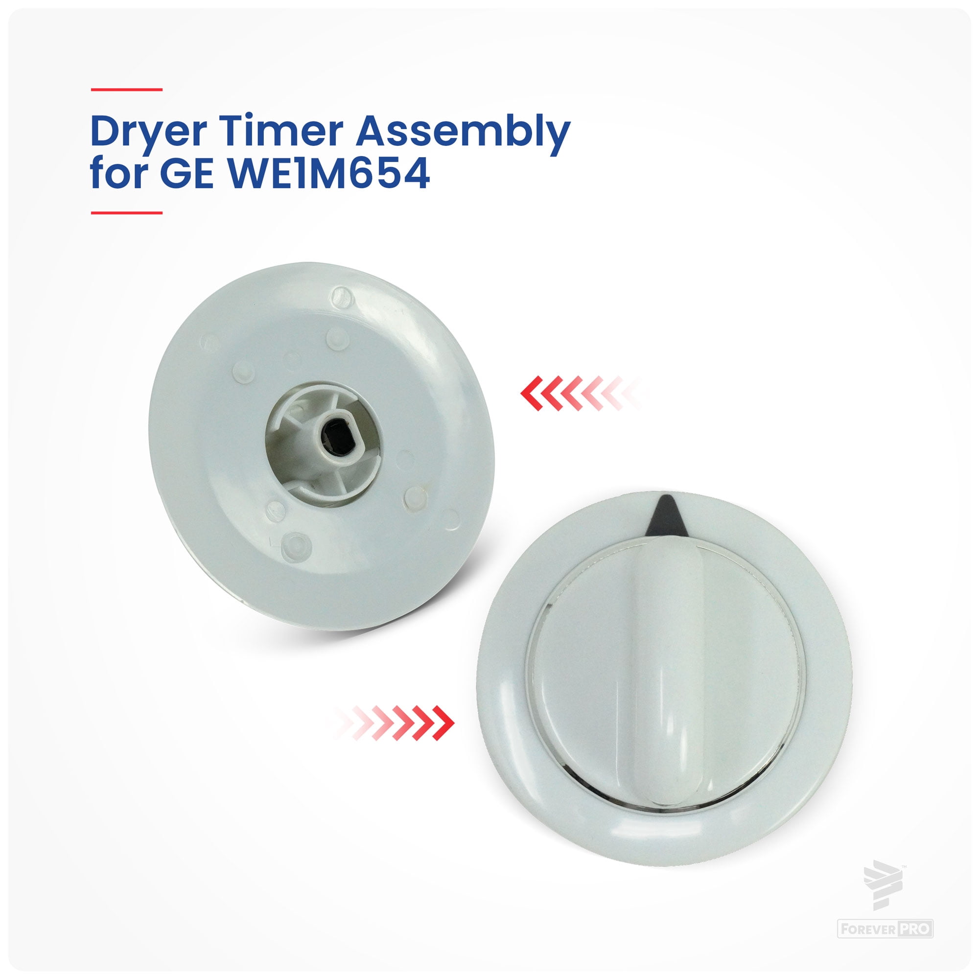 ForeverPRO WE1M654 Dryer Timer Knob Assembly for GE Dryer WE01M0443 WE01M0654 WE1M443 WE1M502
