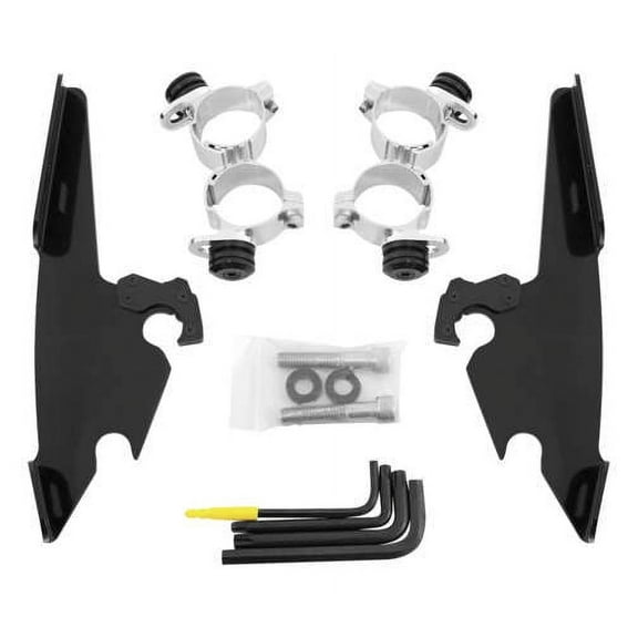 Trigger-Lock Mounting Kit (Black/Fats and Slim Windshields) Compatible with 10-15 Harley XL1200X