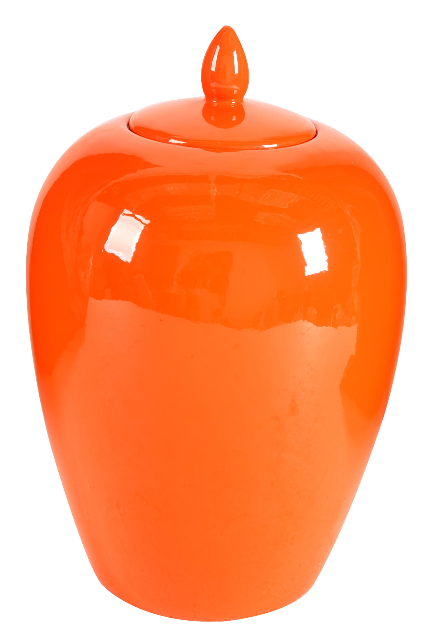 A&B Home Modern Lidded Jar, Orange, 9 by 14Inch