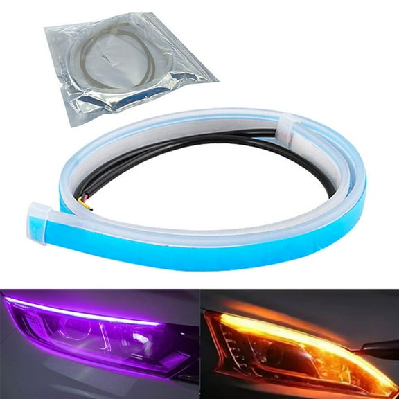 Ultra-Thin Flexible LED Daytime Running Lights Universal Waterproof DRL with Turn Signal Function Easy Installation for All Cars