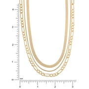 Believe by Brilliance - Womens 14kt Gold Flash Plated Triple Layer Necklace Set