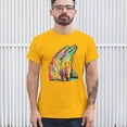 thumbnail image 3 of Tee Hunt You Only Live Once T-Shirt Cute Neon Dolphin Dean Russo Art Men's Tee, Yellow, X-Large, 3 of 5