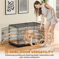 thumbnail image 4 of Alden Design 42″ Dog Crate with 2 Doors and Pull-out Tray for Large Dog, Black, 4 of 8