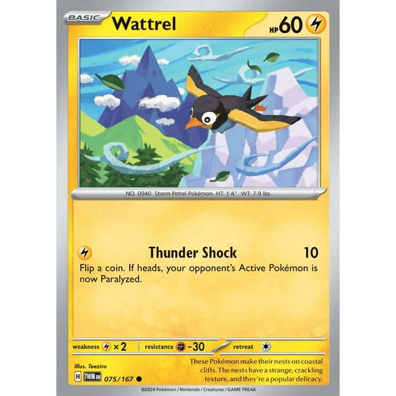 Pokemon Scarlet & Violet Twilight Masquerade Common Wattrel #75