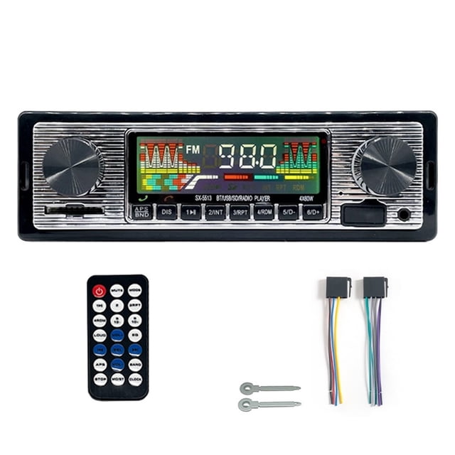Car Radio Audio 1din Bluetooth Stereo MP3 Player FM Receiver 60Wx4 With Remote Control AUX/USB/TF Card In Dash Kit ,Easy to Install
