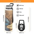 thumbnail image 2 of Motivational Water Bottle 32 oz with Straw, BPA Free Reusable Fitness Sport Bottle Perfect for Travel, School, Outdoors, and Gym Four Dark Blue Butterflies, 2 of 6