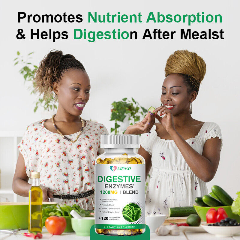 (2 Bottles)Digestive Enzymes with Probiotics and Prebiotics Supplement, Organic Vegetarian Formula, Improves Digestion and Absorption, Relieves Constipation and Bloating