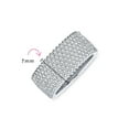 thumbnail image 4 of Bling Jewelry Womens Pave Cubic Zirconia Cocktail Statement Ring in Sterling Silver 5 Row Wide Band, 4 of 5