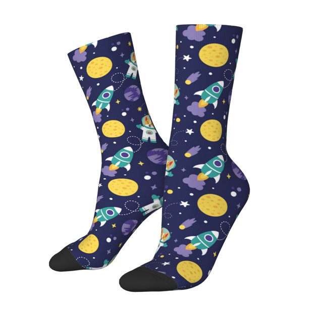 Balery Astronaut Corgi Calcetas Largas con Estampado para Hombre y Mujer – Suaves y Transpirables, Talla Única (US 5-11)