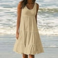 thumbnail image 2 of UPPADA Summer Dresses for Women 2024 Sleeveless Dress Solid Gradient Jumpers Swing A Line Sundress Boho Vacation Sundresses, 2 of 6