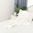thumbnail image 5 of Cotton Throw Blanket Moss Stitch Solid Soft Sofa Couch Bed Decorative Knitted Blanket White 60"x78", 5 of 8