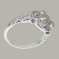 thumbnail image 4 of LBG British Made Real Solid 10k White Gold Cultured Pearl & Diamond Womens Engagement Ring - 33 size options - Size 6.25, 4 of 6