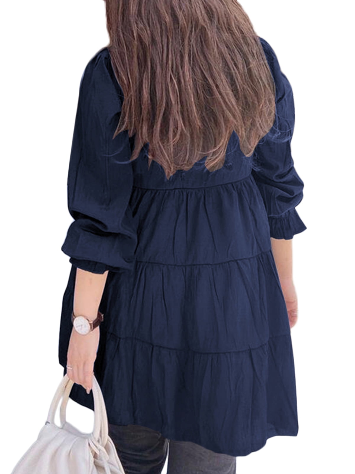 ARTS&SCIENAE 『Slip on blouse』 CIDER Satin V-Neck Wrap Zip Long