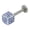 Blue, variant on Labret Monroe Surgical Steel 14G Cube Shape with Jewels - 4 Colors Available