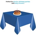 thumbnail image 4 of 54" x 72" Rectangle Disposable Plastic Table Covers Wipe Clean Party Table Cloth Covers (Royal Blue), 4 of 7
