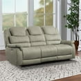 thumbnail image 3 of Lexicon Shola Microfiber 2-Piece Upholstered Power Reclining Sofa Set in Gray, 3 of 14